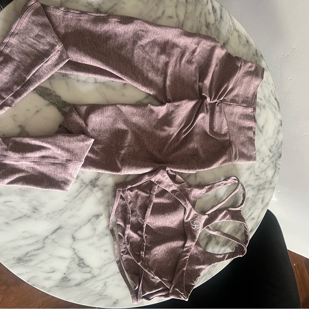 Bombshell Sportswear Mauve (London Fog) Leggings and Bra Set